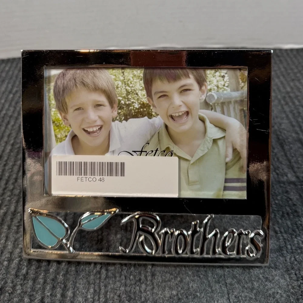Fetco Home Decor Brothers Pewter Picture Frame 6x4 Silver Teal Prototype